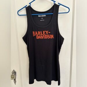 Harley Davidson black ribbed tank size large